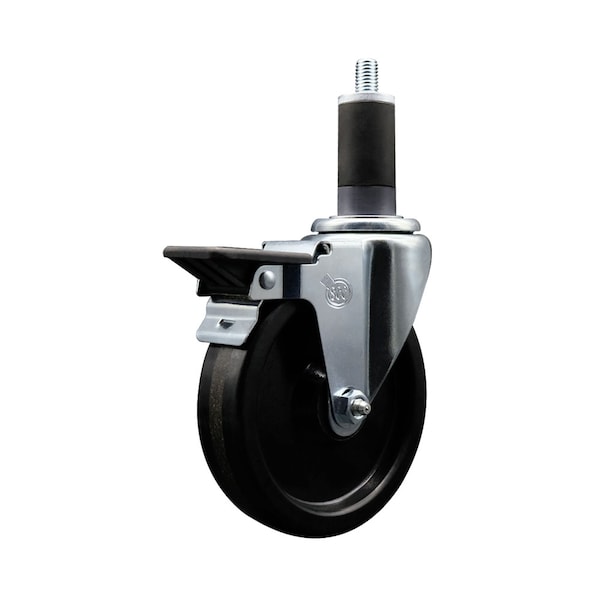 5'' Phenolic Swivel 1-1/4'' Expanding Stem Caster with Brake